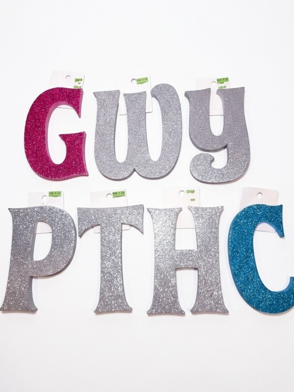 7pc Set Of Large Glitter Foam Letters Adhesive Arts & Crafts Party Decor
